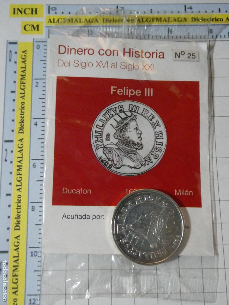 Reproducciones billetes y monedas: MONEDA REPRODUCCI&Oacute;N N&ordm; 25 DUCATON DE FELIPE III 1608 MILAN BA&Ntilde;O PLATA COLECCION DINERO CON HISTORIA