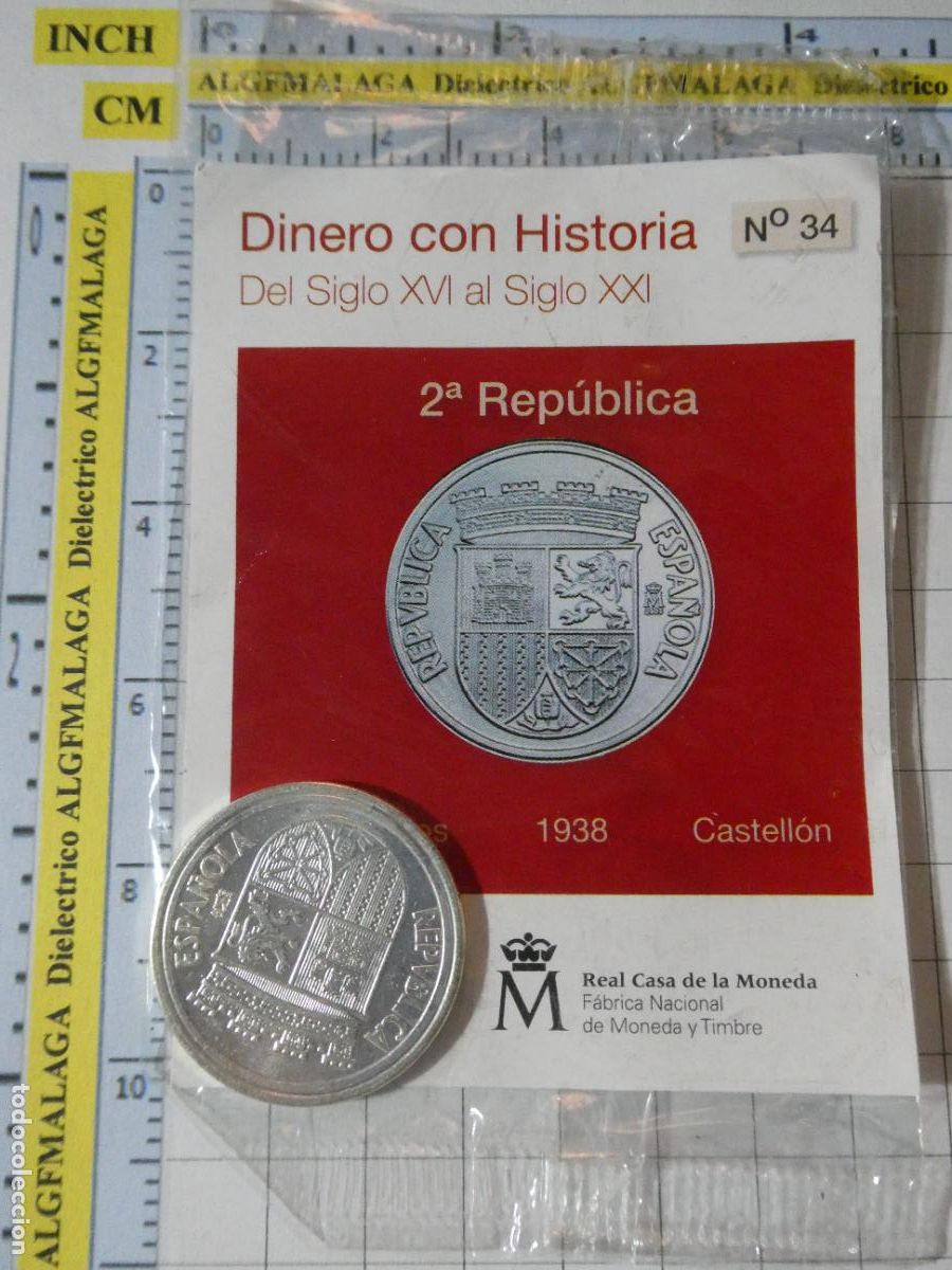 Reproducciones billetes y monedas: MONEDA REPRODUCCI&Oacute;N N&ordm; 24 10 C&Eacute;NTIMOS DE 1938 2&ordf; REP&Uacute;BLICA BA&Ntilde;O PLATA COLECCION DINERO CON HISTORIA
