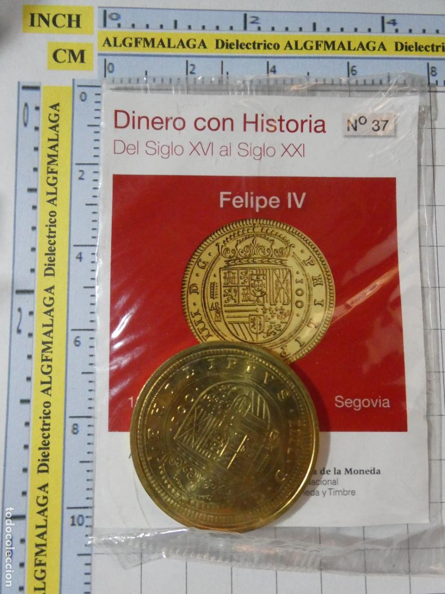 Reproducciones billetes y monedas: MONEDA REPRODUCCI&Oacute;N N&ordm; 37 100 ESCUDOS FELIPE IV 1623 BA&Ntilde;O ORO COLECCION DINERO CON HISTORIA
