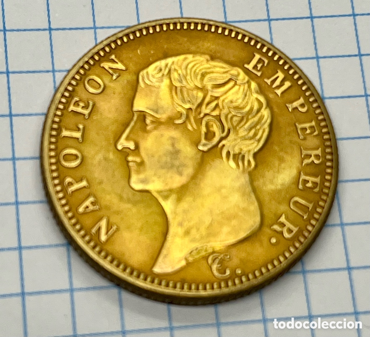 Reproducciones billetes y monedas: MONEDA DE ORO PURO NAPOLE&Oacute;N