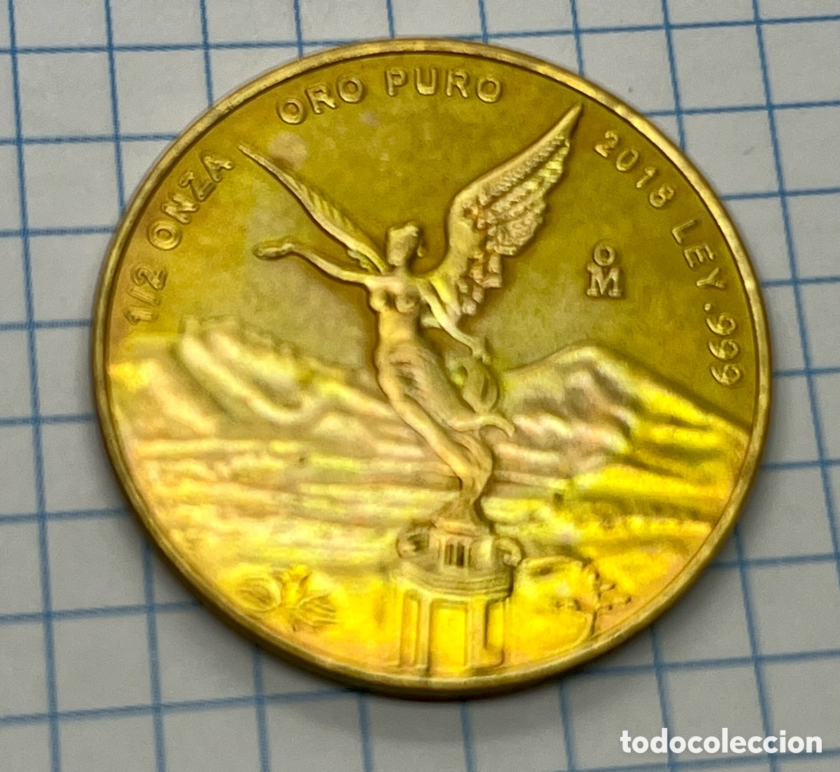 Reproducciones billetes y monedas: Moneda de plata con ba&ntilde;o de oro de Estados Unidos de M&eacute;xico