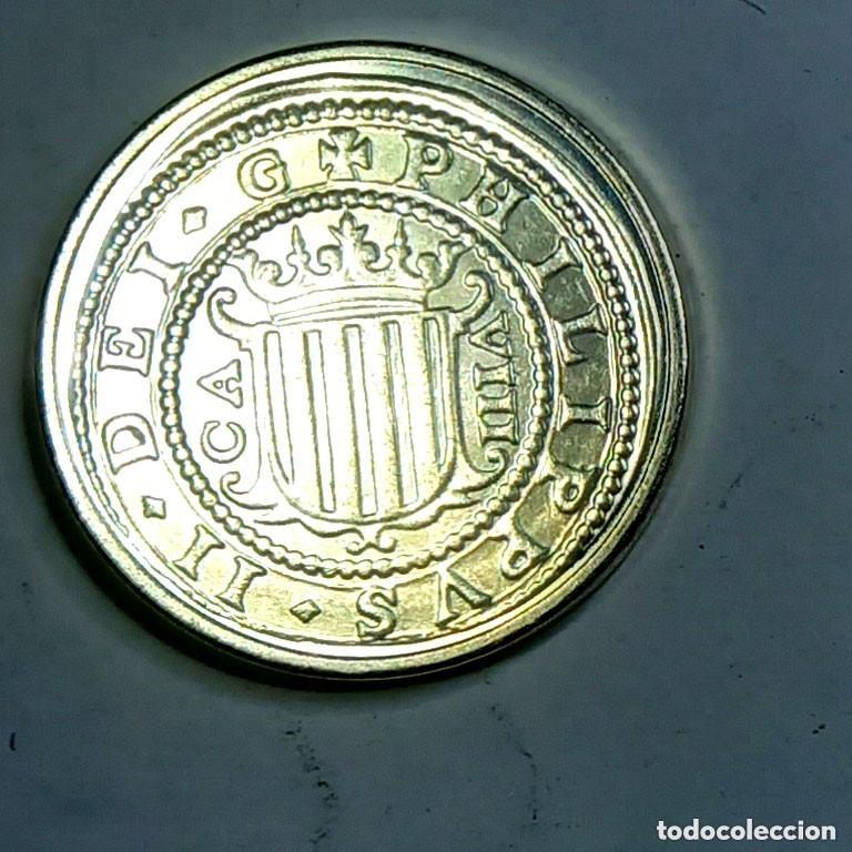 Reproducciones billetes y monedas: R&eacute;plica moneda de Felipe III-ba&ntilde;o plata pura.,Ceca Real Casa de la Moneda