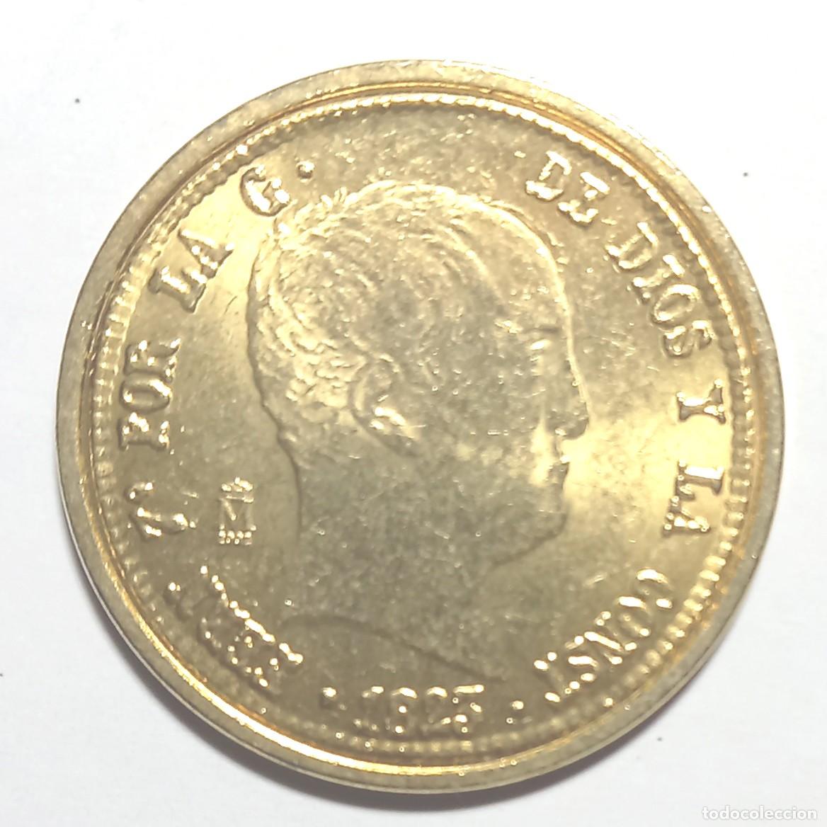 Reproducciones billetes y monedas: R&eacute;plica moneda de Fernando VII-ba&ntilde;o oro 24 Kt-.,Ceca Real Casa de la Moneda