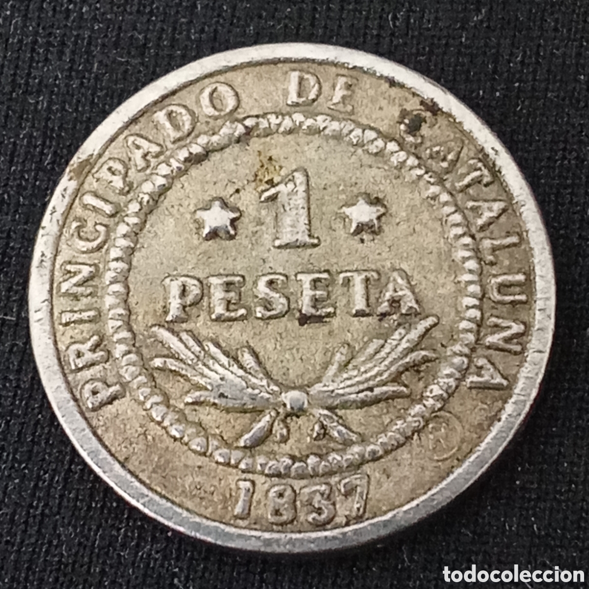Reproducciones billetes y monedas: Reproducci&oacute;n 1 peseta Principado de Catalunya 1837