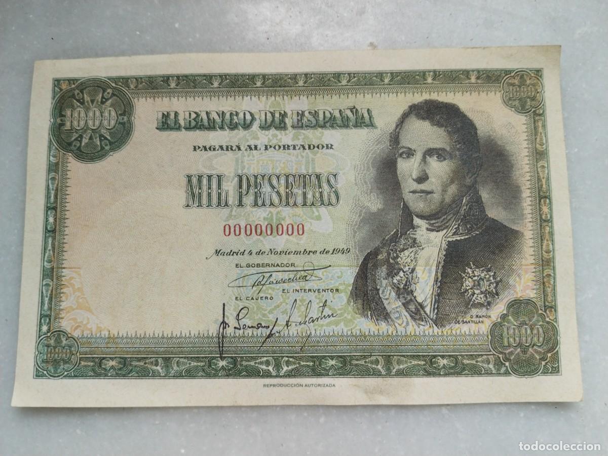 Reproducciones billetes y monedas: BILLETE MIL PESETAS EDICI&Oacute;N FACS&Iacute;MIL A&Ntilde;O 1949 BANCO DE ESPA&Ntilde;A.