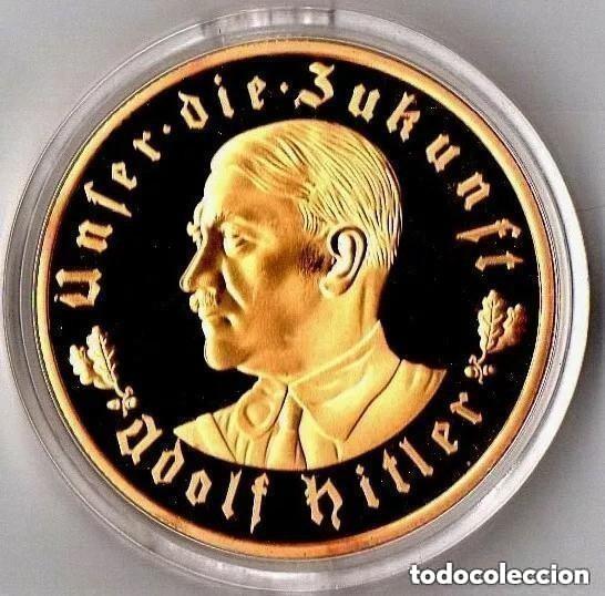 Reproductions Banknotes and Coins: MONEDA ORO 24.KT. DEL REICH ALEMAN 1933 - 31.1.GRAMOS - 40.MM DIAMETRO