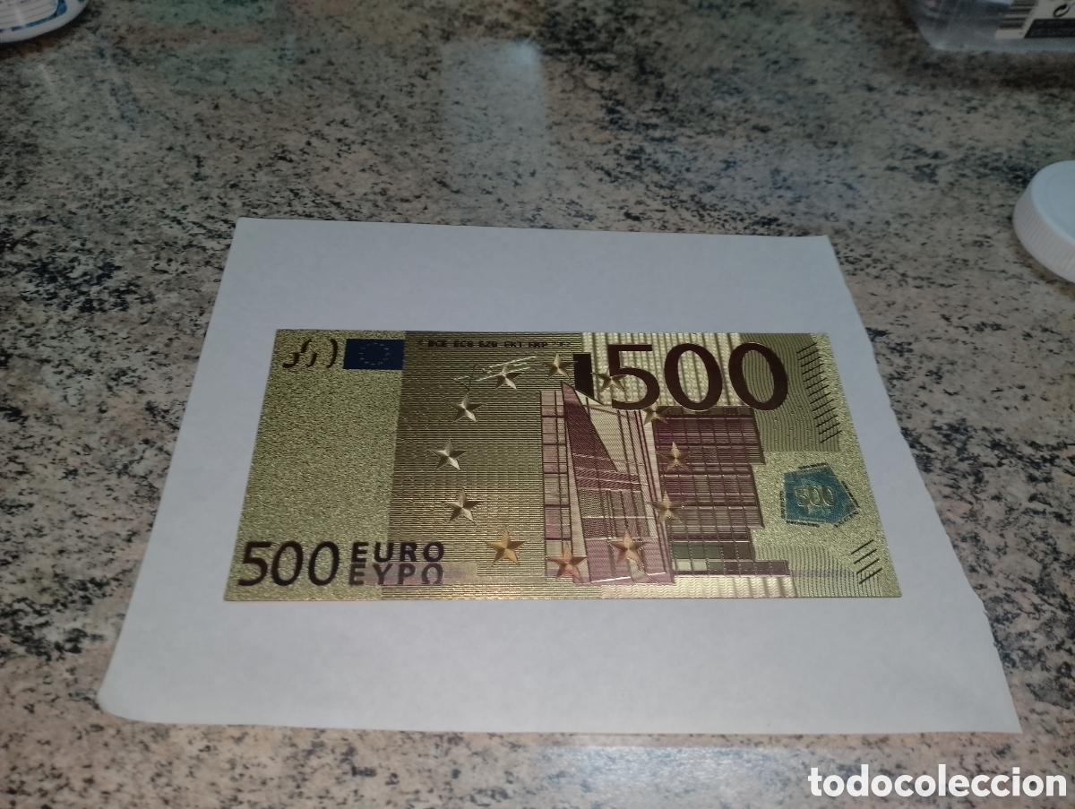 Reproductions Banknotes and Coins: Billete dorado de 500 Euros