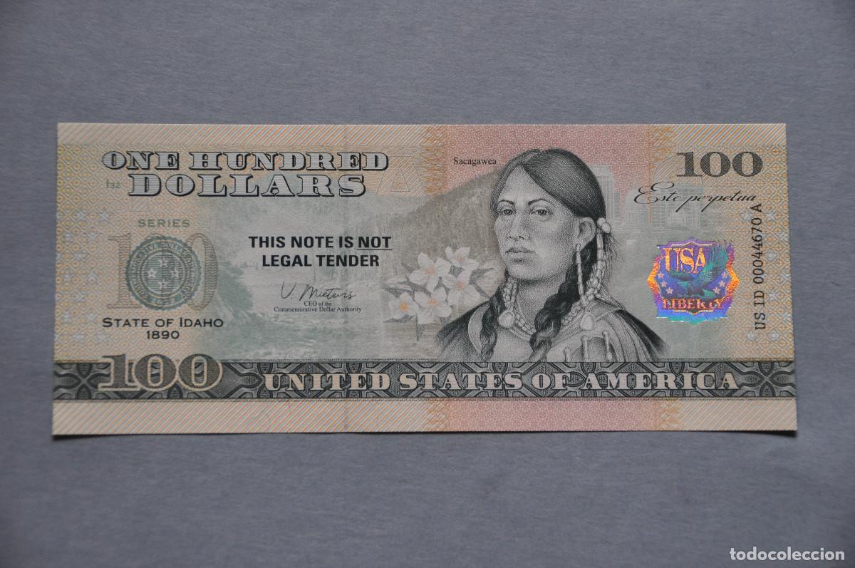 Reproducciones billetes y monedas: BILLETE SOUVENIR - ESTADOS UNIDOS DE AMERICA (ESTADO DE OHIO) 100 DOLARES