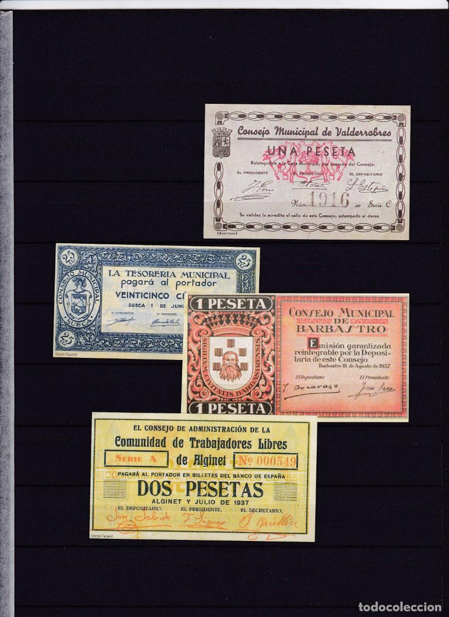 Reproducciones billetes y monedas: 4 BILLETES LOCALES FACSIMILES, REPRODUCCIONES