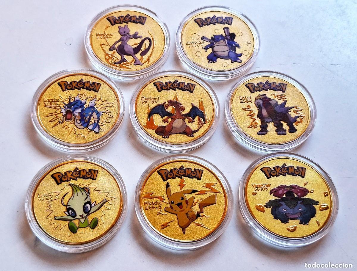 Replikate von Banknoten und M&uuml;nzen: POKEMON - COLECCION DE 8 MONEDAS DE ORO BA&Ntilde;O - DE 38.MM DIAMETRO CADA UNA