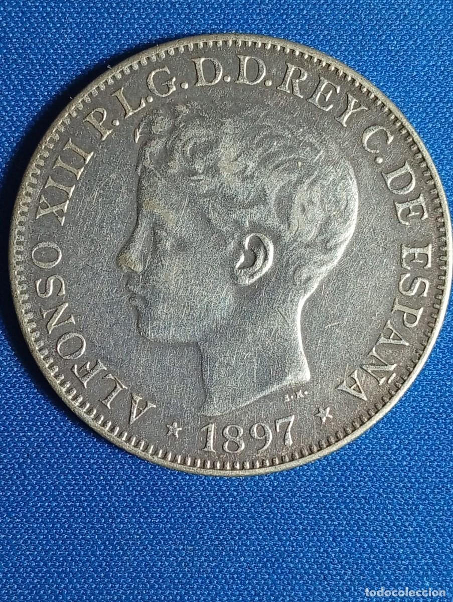 Reproducciones billetes y monedas: Moneda de Un Peso Alfonso XIII 1897 ( Reproducci&oacute;n de &Euml;poca )