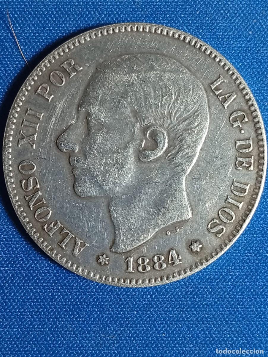 Reproducciones billetes y monedas: Moneda de 5 Ptas Alfonso XII ( R&eacute;plica de &Eacute;poca )