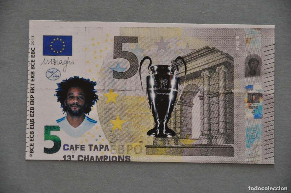 Reproducciones billetes y monedas: BILLETE SOUVENIR DE 5 - REAL MADRID 13&ordf; CHAMPIONS