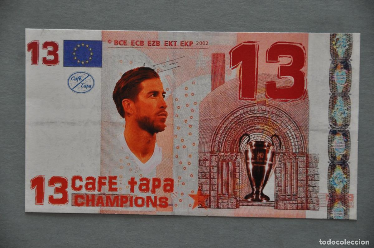 Reproducciones billetes y monedas: BILLETE SOUVENIR DE 13 - REAL MADRID 13&ordf; CHAMPIONS