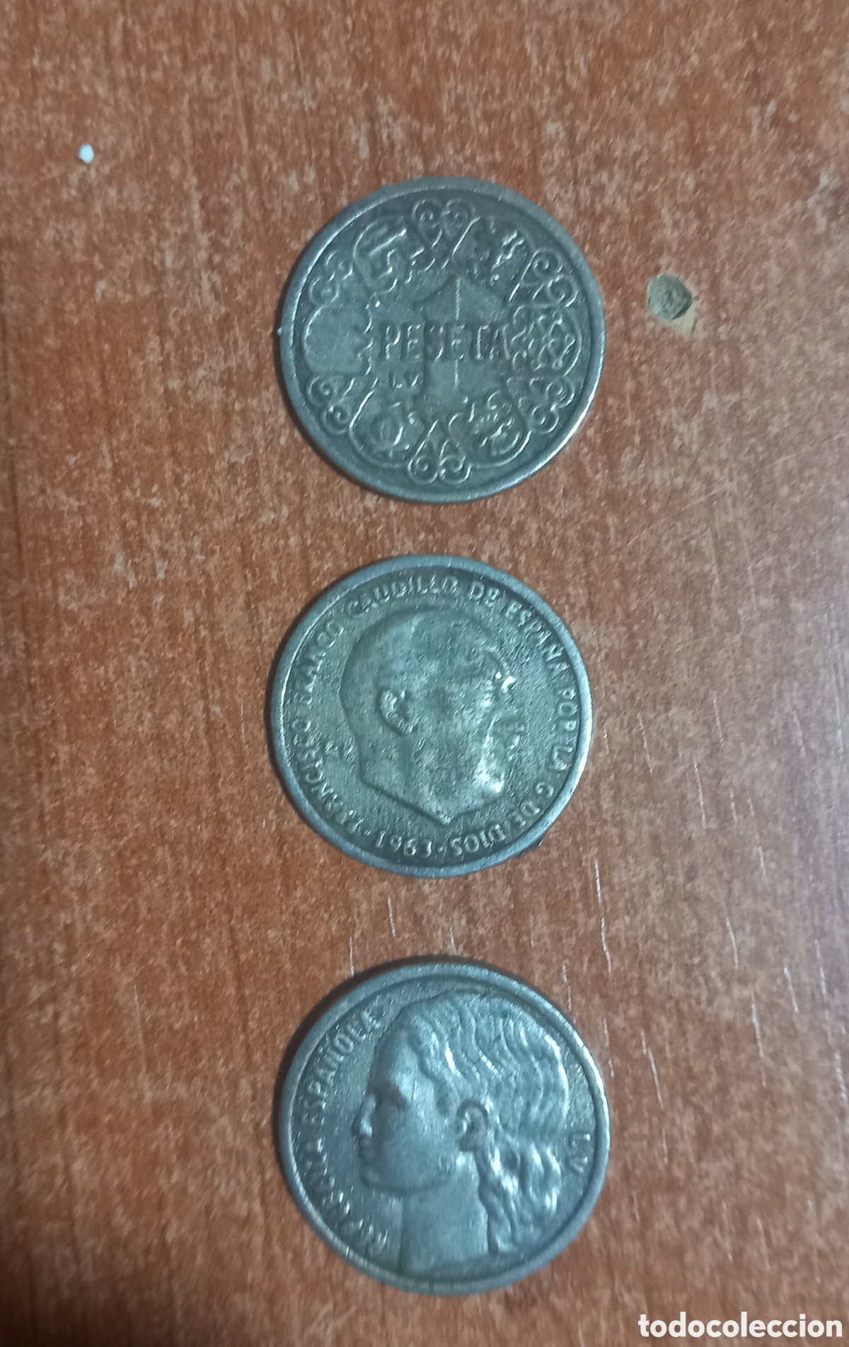 Replikate von Banknoten und M&uuml;nzen: Monedas 1 peseta rara acu&ntilde;acion