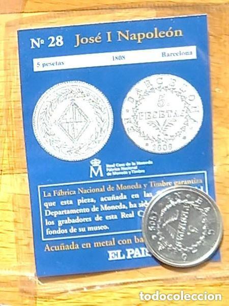 Replikate von Banknoten und M&uuml;nzen: R&eacute;plica moneda de Napole&oacute;n ,en su estuche original- ba&ntilde;o plata pura, Ceca Real Casa de la Moneda