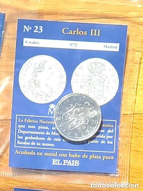 Replikate von Banknoten und M&uuml;nzen: R&eacute;plica moneda de Carlos III ,en su estuche original- ba&ntilde;o plata pura, Ceca Real Casa de la Moneda
