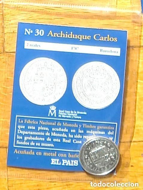 Replikate von Banknoten und M&uuml;nzen: R&eacute;plica moneda del Archiduque ,en su estuche original- ba&ntilde;o plata pura, Ceca Real Casa de la Moneda