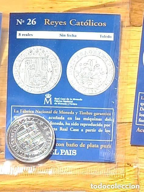 Replikate von Banknoten und M&uuml;nzen: R&eacute;plica moneda Reyes Cat&oacute;licos ,en su estuche original- ba&ntilde;o plata pura, Ceca Real Casa de la Moneda