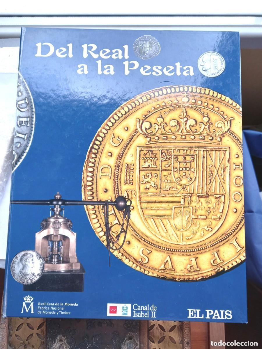 Replikate von Banknoten und M&uuml;nzen: Del Real a la Peseta ,completa 40 replicas ,con ba&ntilde;o oro 24 kt.y plata pura