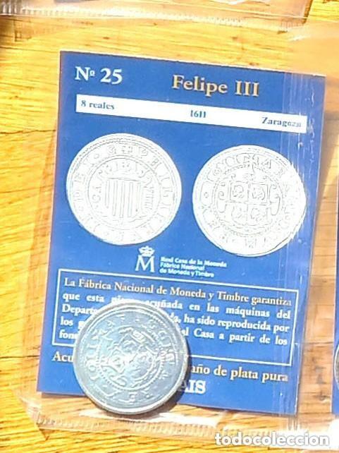 Replikate von Banknoten und M&uuml;nzen: R&eacute;plica moneda de Felipe III ,en su estuche original- ba&ntilde;o plata pura, Ceca Real Casa de la Moneda
