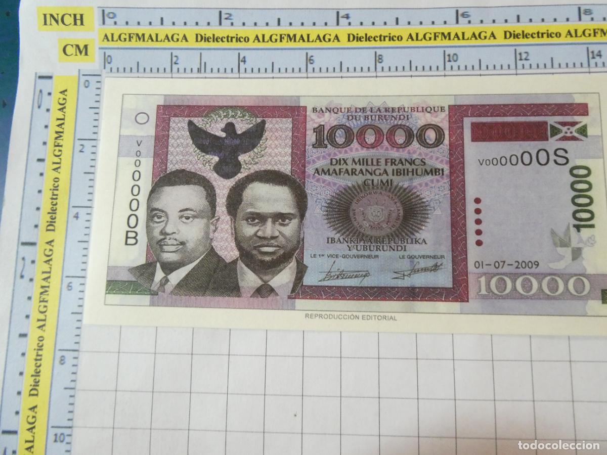 Reproductions Banknotes and Coins: BILLETE FACS&Iacute;MIL. COLECCI&Oacute;N TODOS LOS BILLETES DEL MUNDO. 10000 FRANCOS BURUNDI 2009. 6
