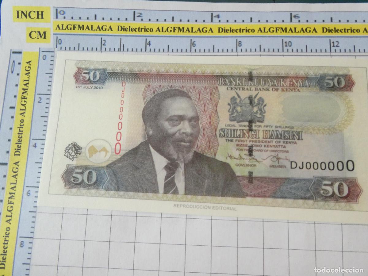 Riproduzioni banconote e monete: BILLETE FACS&Iacute;MIL. COLECCI&Oacute;N TODOS LOS BILLETES DEL MUNDO. 50 CHELINES KENIA 2010. 9