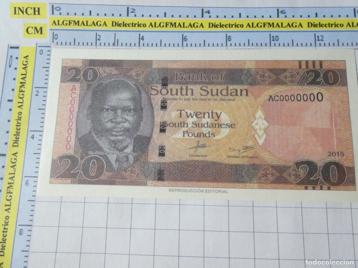 Riproduzioni banconote e monete: BILLETE FACS&Iacute;MIL. COLECCI&Oacute;N TODOS LOS BILLETES DEL MUNDO. 20 LIBRAS SUD&Aacute;N DEL SUR 2015. 26