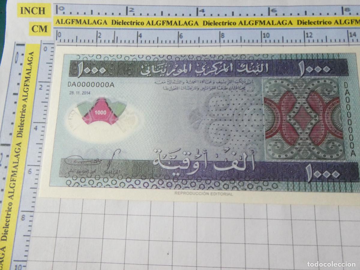 Reproducciones billetes y monedas: BILLETE FACS&Iacute;MIL. COLECCI&Oacute;N TODOS LOS BILLETES DEL MUNDO. 1000 UGUIYA DE MAURITANIA 2014. 39
