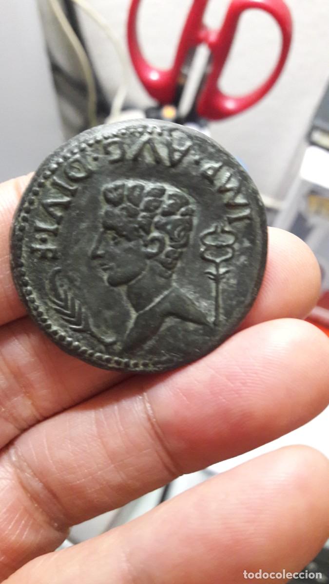 Reproductions Banknotes and Coins: Sestercio de Augusto &rdquo; LUCUS AUGUSTI &rdquo; (Gallaeciae) - Reproducci&oacute;n de Moneda Romana Ib&eacute;rica