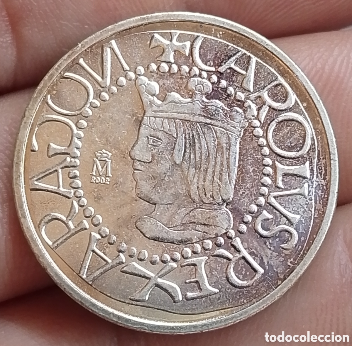 Reproducciones billetes y monedas: Carlos I medio real Mallorca Reproducci&oacute;n oficial FNMT con ba&ntilde;o de plata