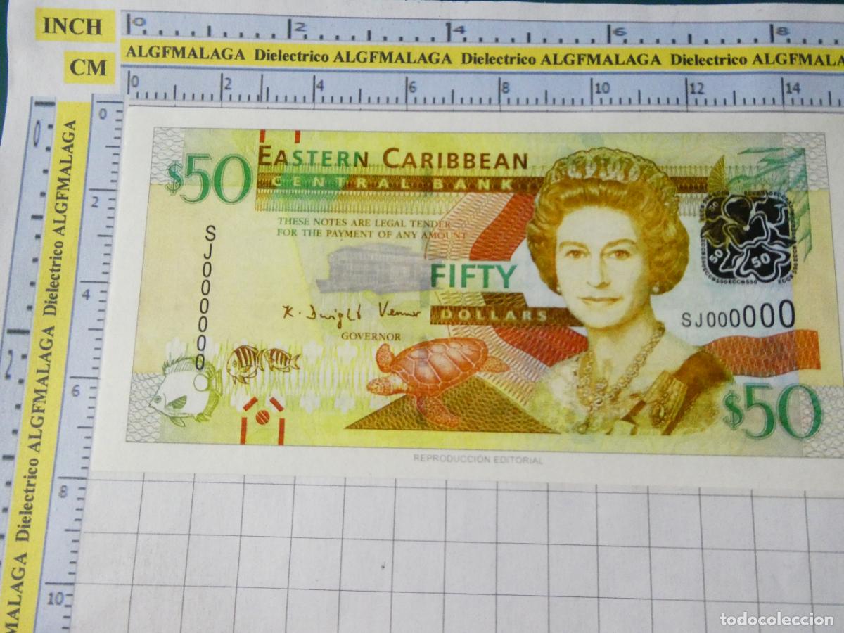 Reproducciones billetes y monedas: BILLETE FACS&Iacute;MIL. COLECCI&Oacute;N TODOS LOS BILLETES DEL MUNDO. 50 D&Oacute;LARES GRANADA 1965. 47