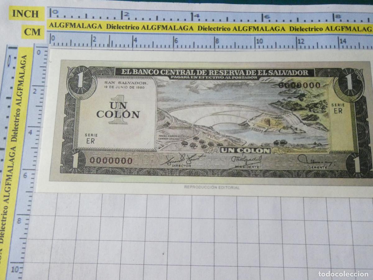 Reproducciones billetes y monedas: BILLETE FACS&Iacute;MIL. COLECCI&Oacute;N TODOS LOS BILLETES DEL MUNDO. 1 COL&Oacute;N EL SALVADOR 1980. 49