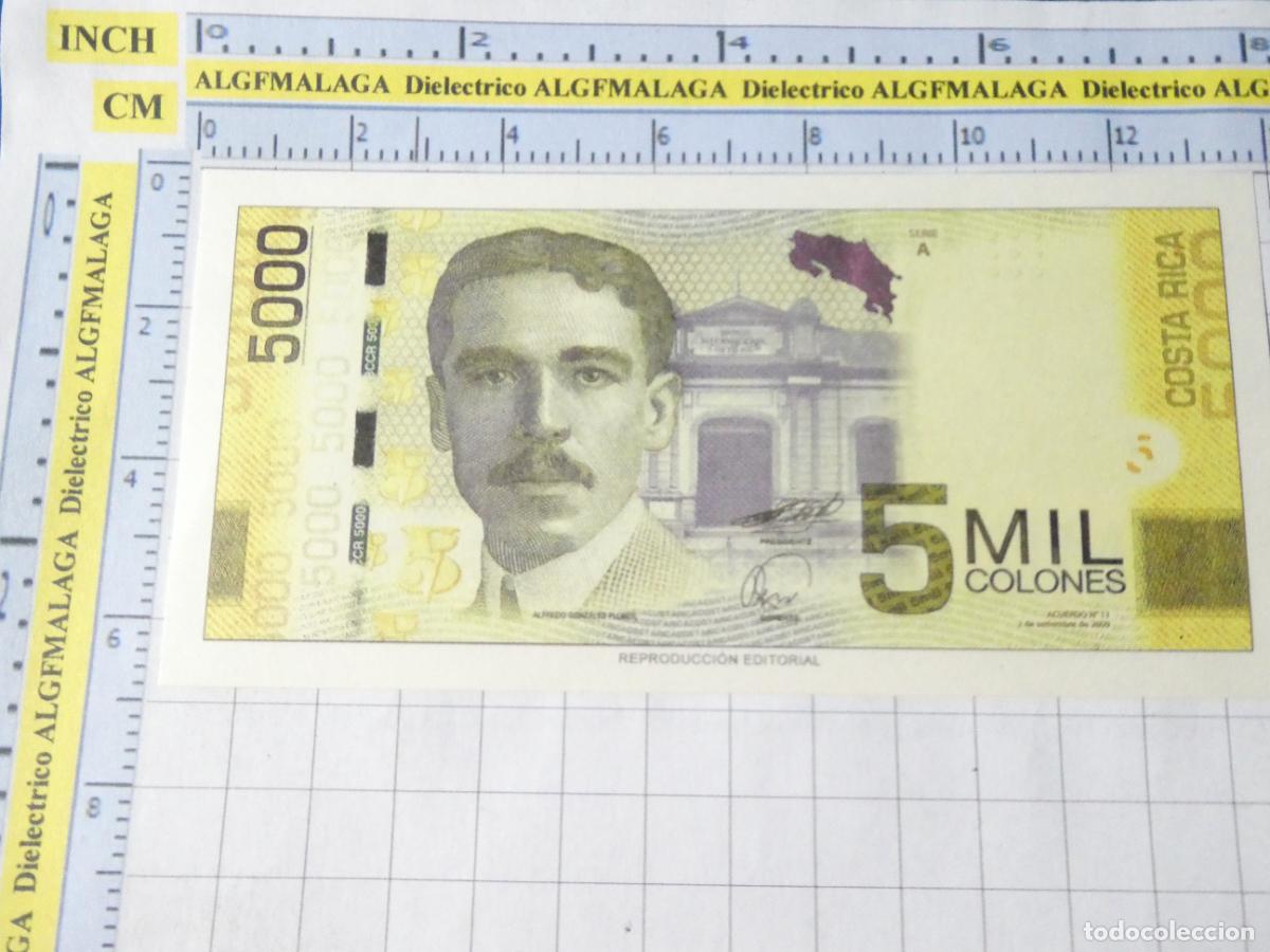 Reproducciones billetes y monedas: BILLETE FACS&Iacute;MIL. COLECCI&Oacute;N TODOS LOS BILLETES DEL MUNDO. 5000 COLONES COSTA RICA 2009. 53