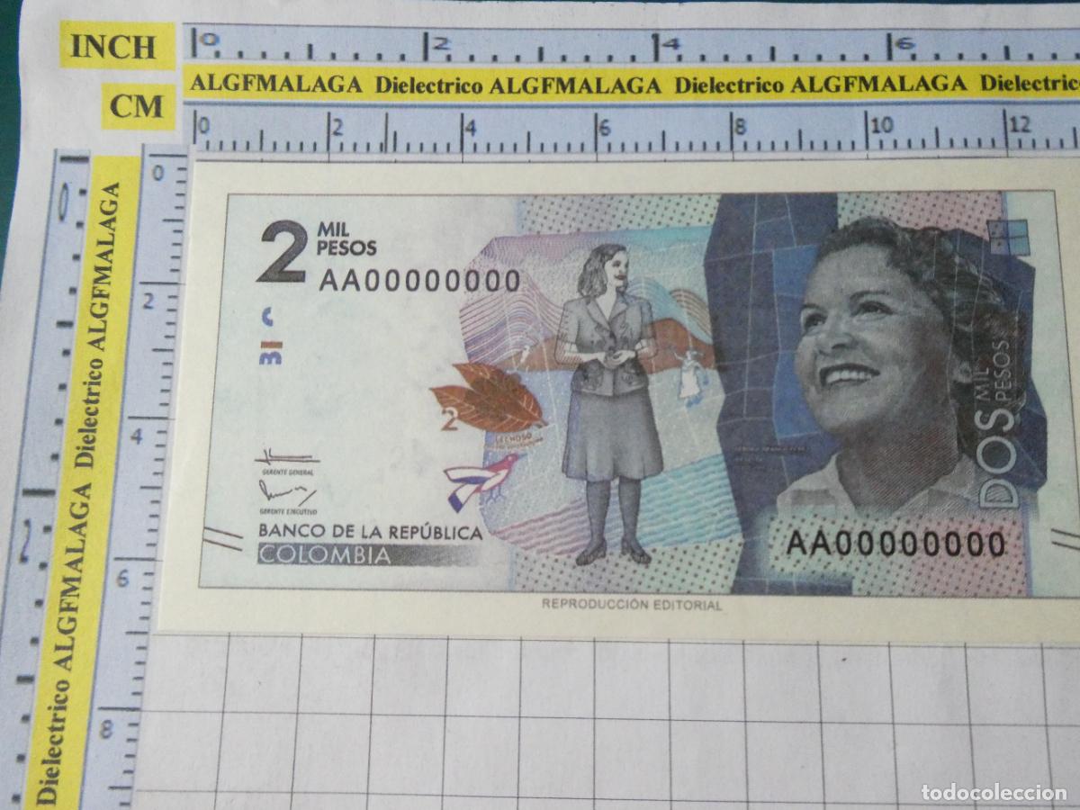 Reproducciones billetes y monedas: BILLETE FACS&Iacute;MIL. COLECCI&Oacute;N TODOS LOS BILLETES DEL MUNDO. 2000 PESOS COLOMBIA 2015. 54