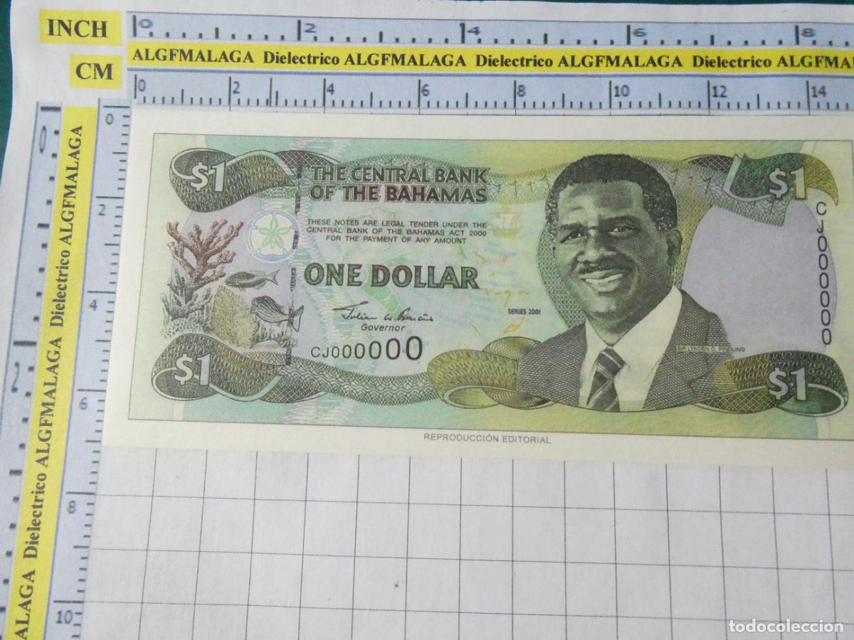 Reproducciones billetes y monedas: BILLETE FACS&Iacute;MIL. COLECCI&Oacute;N TODOS LOS BILLETES DEL MUNDO. 1 D&Oacute;LAR DE BAHAMAS 2001. 61