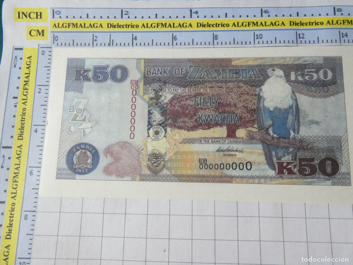 Reproducciones billetes y monedas: BILLETE FACS&Iacute;MIL. COLECCI&Oacute;N TODOS LOS BILLETES DEL MUNDO. 50 KWACHA DE ZAMBIA 2012. 65