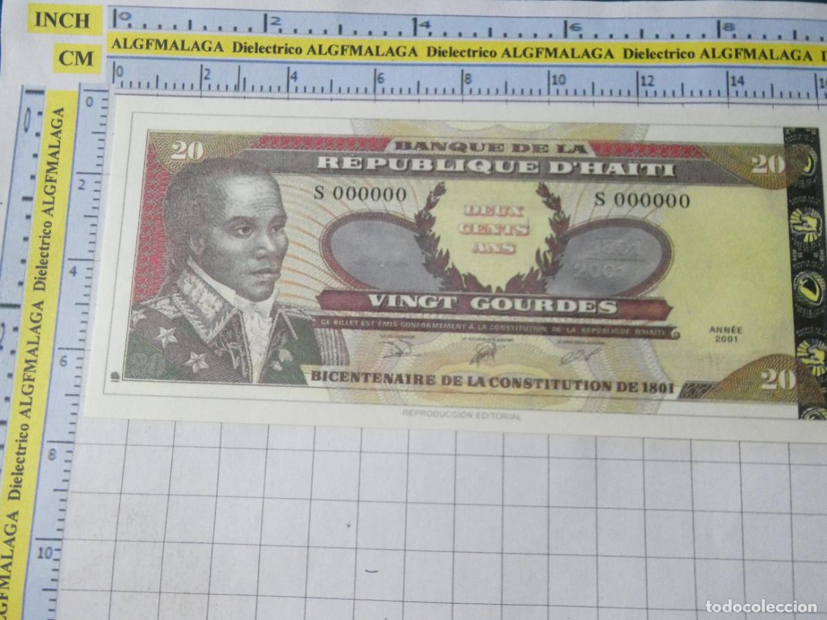 Reproducciones billetes y monedas: BILLETE FACS&Iacute;MIL. COLECCI&Oacute;N TODOS LOS BILLETES DEL MUNDO. 20 GOURDES HAIT&Iacute; 2001. 67