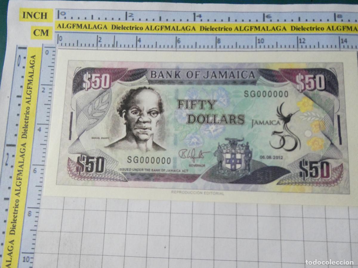 Reproducciones billetes y monedas: BILLETE FACS&Iacute;MIL. COLECCI&Oacute;N TODOS LOS BILLETES DEL MUNDO. 50 D&Oacute;LARES JAMAICA 2012. 69
