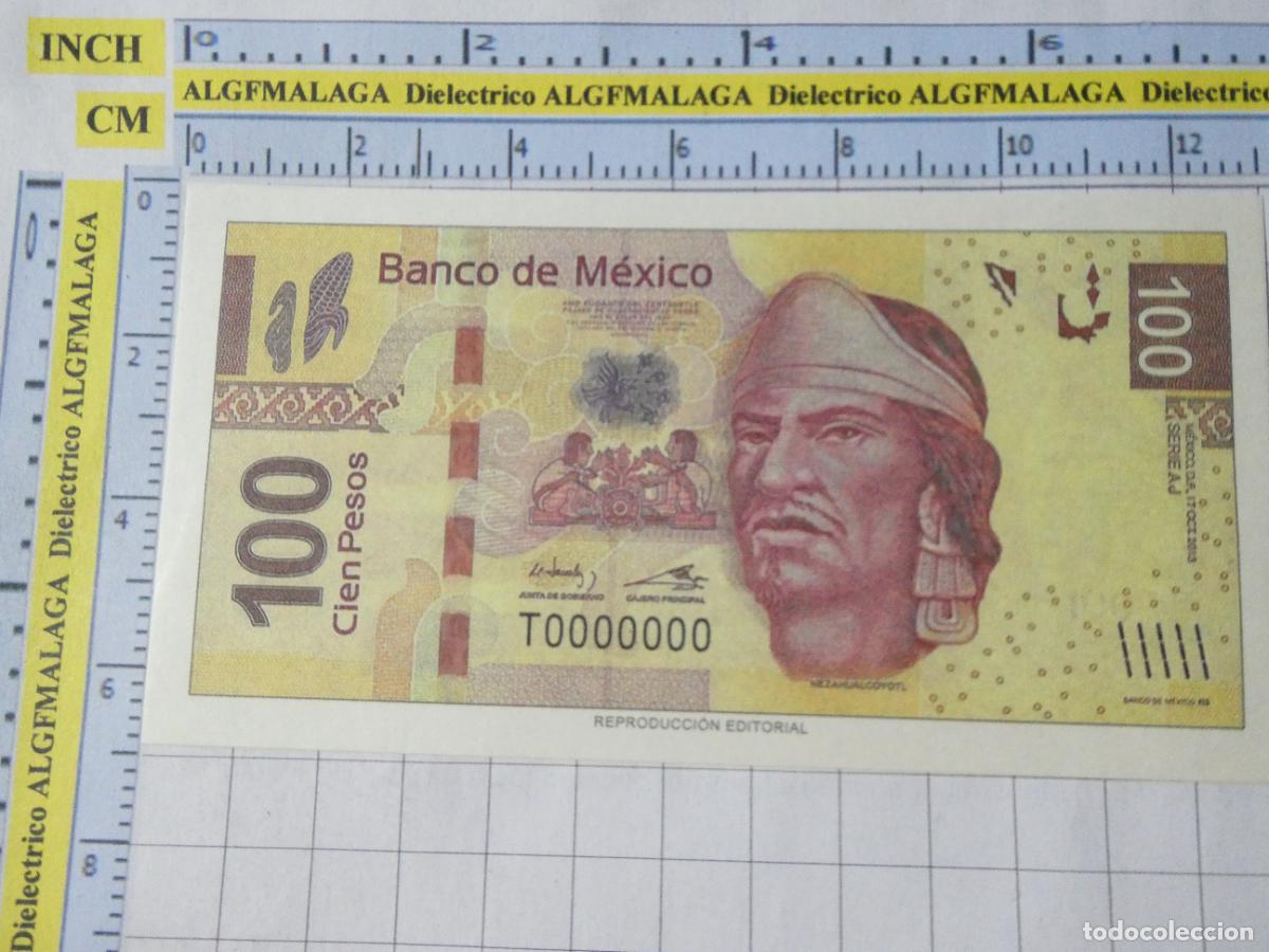 Reproducciones billetes y monedas: BILLETE FACS&Iacute;MIL. COLECCI&Oacute;N TODOS LOS BILLETES DEL MUNDO. 100 PESOS M&Eacute;XICO 2013. 70