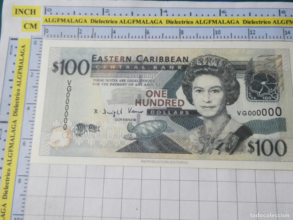 Reproducciones billetes y monedas: BILLETE FACS&Iacute;MIL. COLECCI&Oacute;N TODOS LOS BILLETES DEL MUNDO. 100 D&Oacute;LARES CARIBE SAN CRISTOBAL NIEVES 76