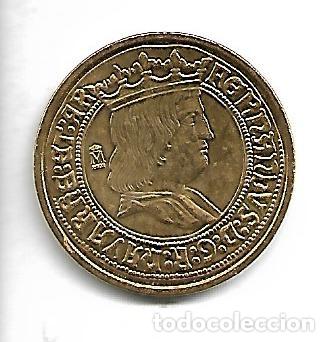 Reproductions Banknotes and Coins: 4 DUCADOS ORO SIN FECHA FERNANDO II PAMPLONA PERFECTO ESTADO REPRODUCCION