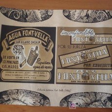 Coleccionismo de carteles: CARTEL PUBLICITARIO DE AGUA FONTVELLA. AÑO 1956. REPRODUCCIÓN EN PAPEL DE LUJO.