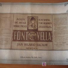 Coleccionismo de carteles: CARTEL PUBLICITARIO DE AGUA FONTVELLA. AÑO 1955. REPRODUCCIÓN EN PAPEL DE LUJO.