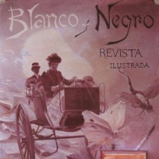 Coleccionismo de carteles: REPRODUCCIÓN DE LA 1ª PORTADA DE LA REVISTA 'BLANCO Y NEGRO' REALIZADA POR DÍAZ HUERTA EN 1891. Lote 28644968