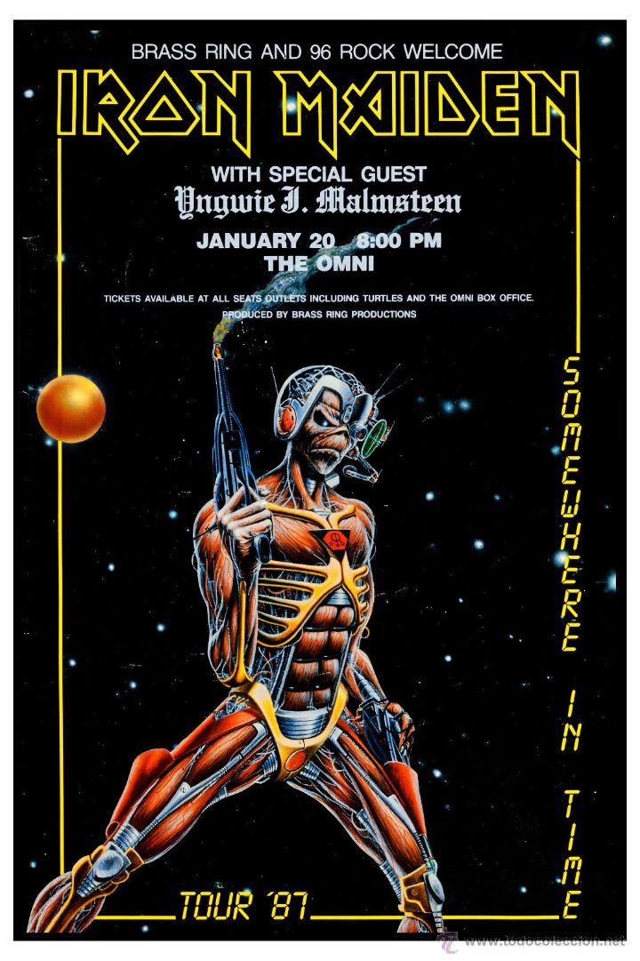 iron maiden somewhere in time tour poster