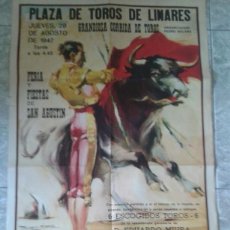 Coleccionismo de carteles: REPRODUCCION CARTEL TAURINO DE CORRIDA DE 1947 PLAZA DE TOROS DE LINARES