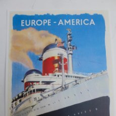 Coleccionismo de carteles: CARTEL EUROPE-AMERICA. UNITED STATES LINES. REPRODUCCION MODERNA S.XXI. 