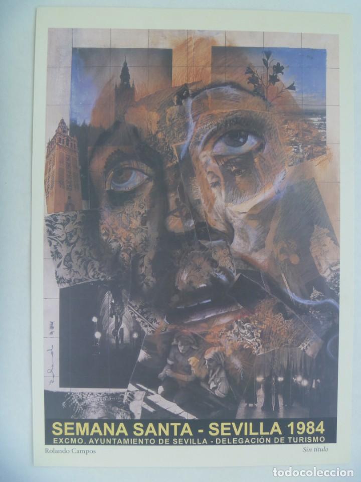 Collezionismo di affissi: SEMANA SANTA DE SEVILLA : PEQUE&Ntilde;O CARTEL ( REPRODUCCION DE COLECCION ) DE 1984, DE ROLANDO CAMPOS