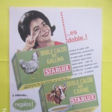 Coleccionismo de carteles: CARTEL REPRODUCCION PUBLICIDAD STARLUX DOBLE CALDO - TAMAÑO 29 X 42 CM. Lote 244518190
